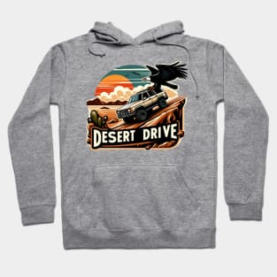 Suv Driving On A Sand Dune, Desert Drive Hoodie